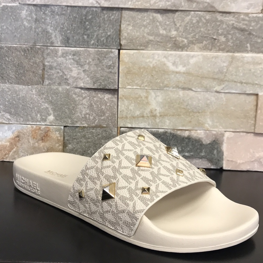 🎁 MICHAEL MICHAEL KORS Gilmore Studded Logo Slide - Picture 5 of 6